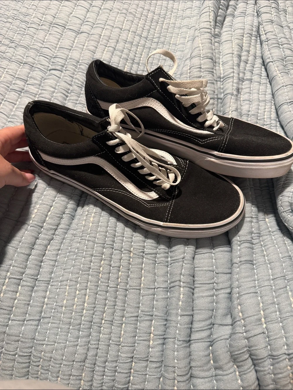 Vans Black and White Old Skool Canvas Sneakers